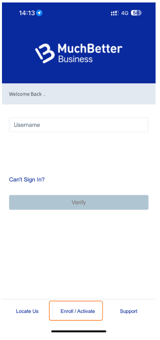Tap Enroll/Activate your account