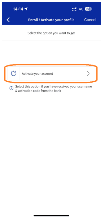 Tap Activate your account